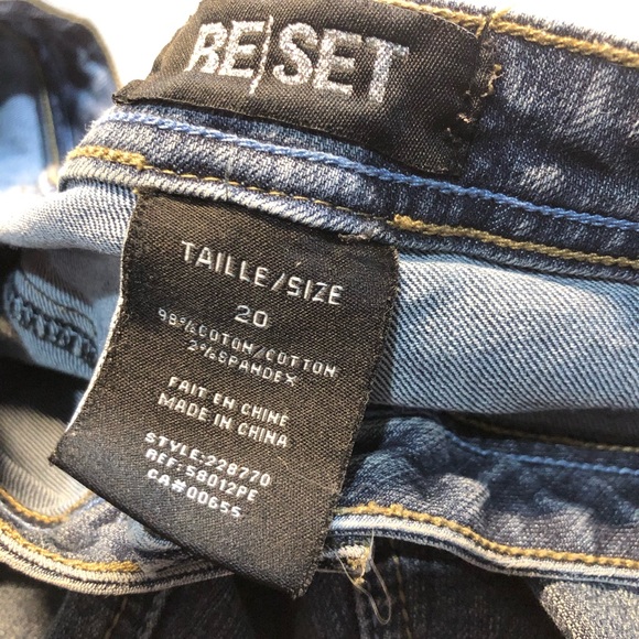 Reset Denim Capris Jeans Size 20, side zippered at bottom , front pockets - Picture 4 of 11